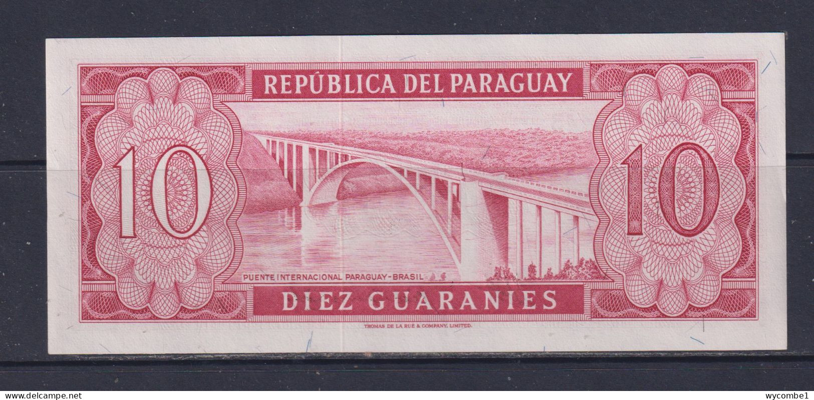 PARAGUAY -  1952-63 10 Guaranies UNC/aUNC  Banknote - Paraguay