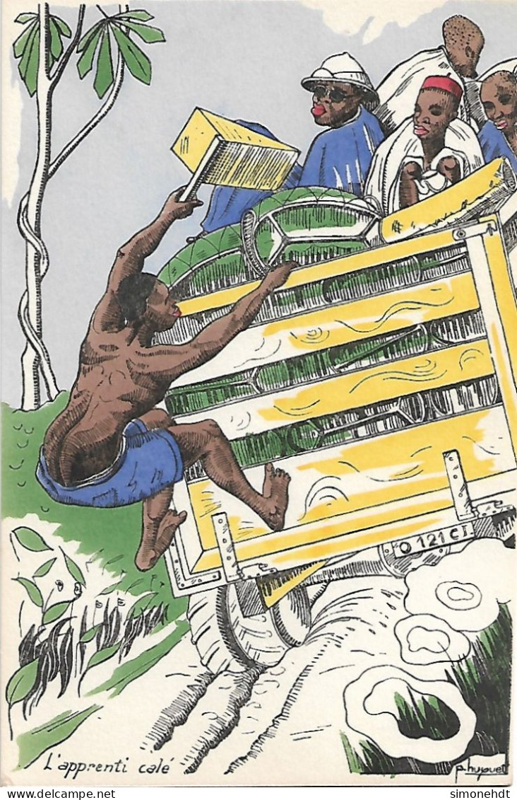 Illustration Africaine - Illustrateur P HUGUET -  L'apprenti Calé - Huguet