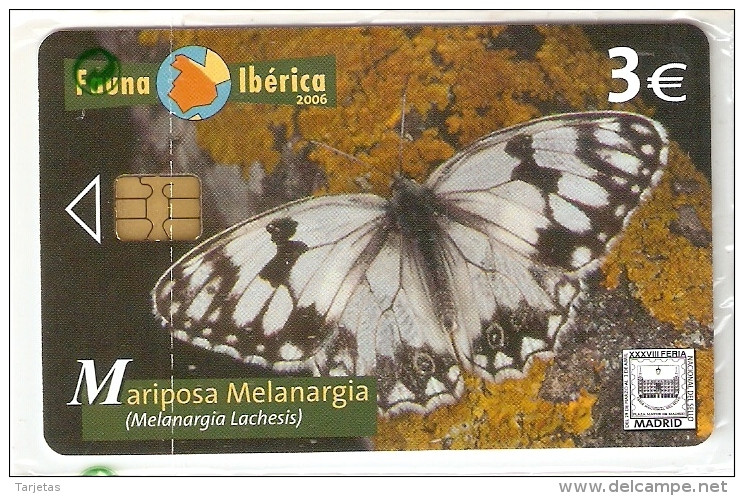 P-583 TARJETA DE LA MARIPOSA MELANARGIA DE 3 EUROS Y FECHA DEL 03/06   (NUEVA-MINT) - Emissions Privées