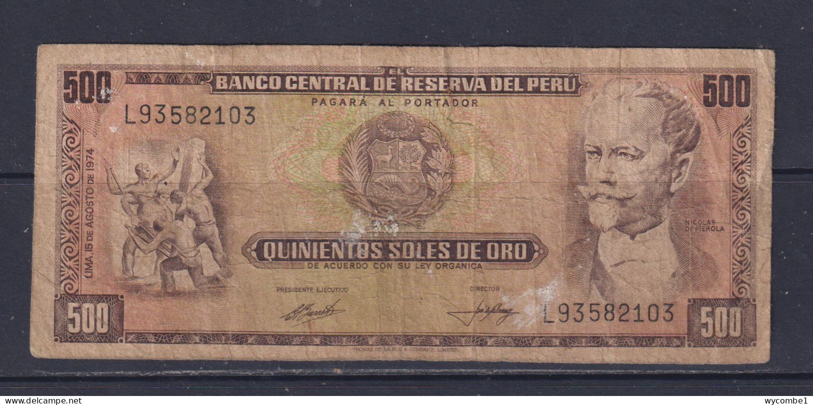 PERU -  1974 500 Soles Circulated  Banknote - Pérou