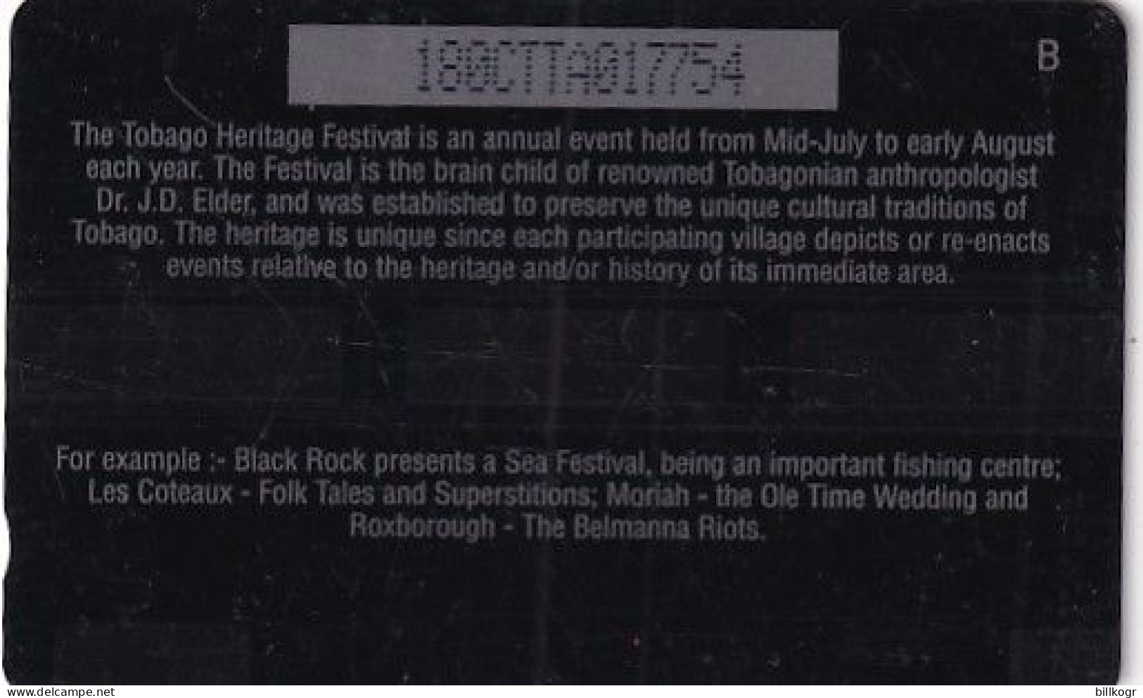 TRINIDAD & TOBAGO(GPT) - Tobago Heritage Festival, CN : 180CTTA/B, Tirage %60000, Used - Trinidad & Tobago