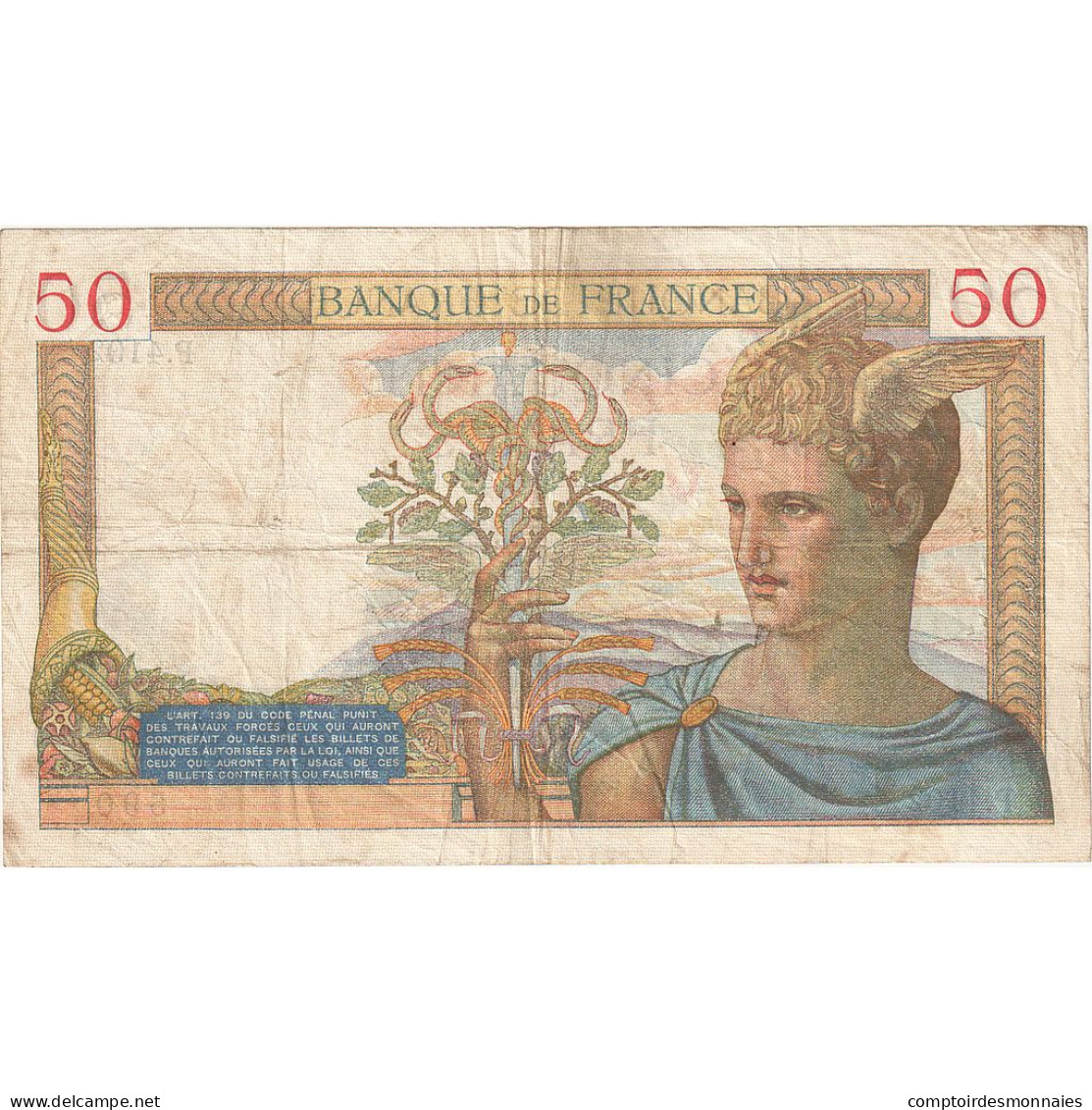 France, 50 Francs, Cérès, 1936, P.4102, TB+, Fayette:17.23, KM:81 - 50 F 1934-1940 ''Cérès''