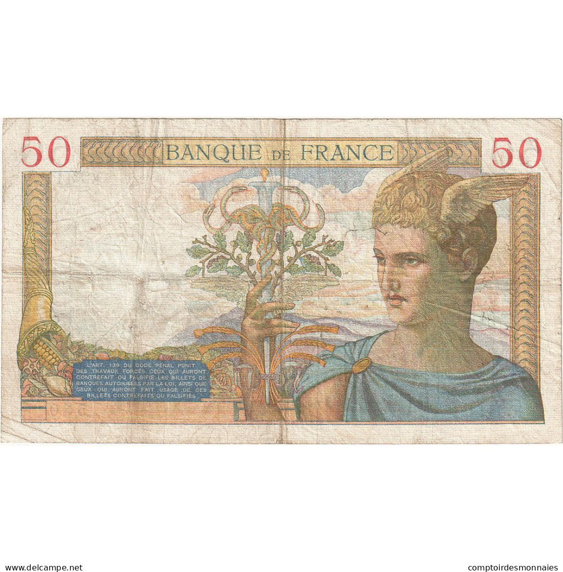 France, 50 Francs, Cérès, 1935, K.3411, TB+, Fayette:17.20, KM:81 - 50 F 1934-1940 ''Cérès''