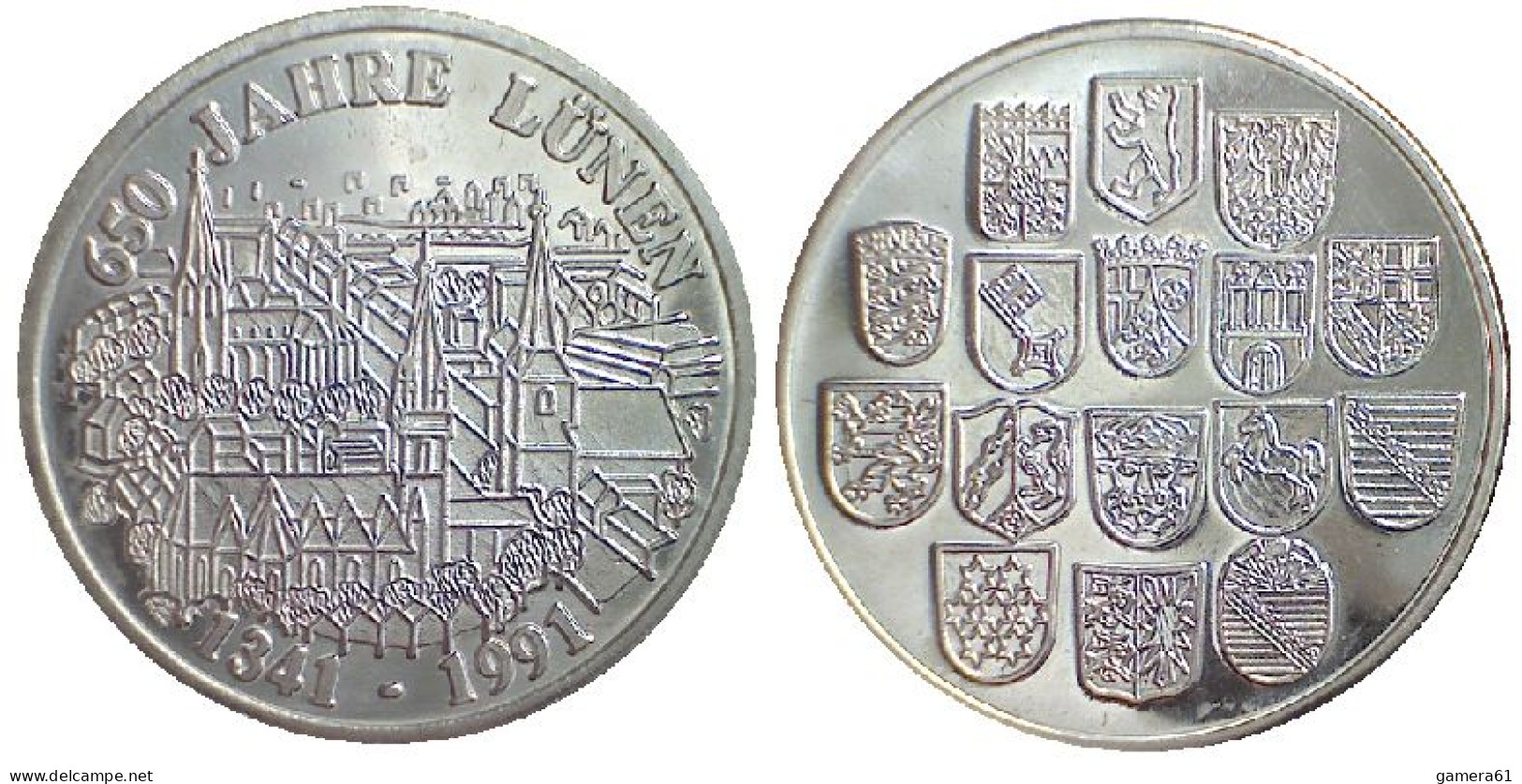 02920 MEDAGLIA MEDAILLE 1991 650 Jahre Lünen - Stadtansicht - Sonstige & Ohne Zuordnung