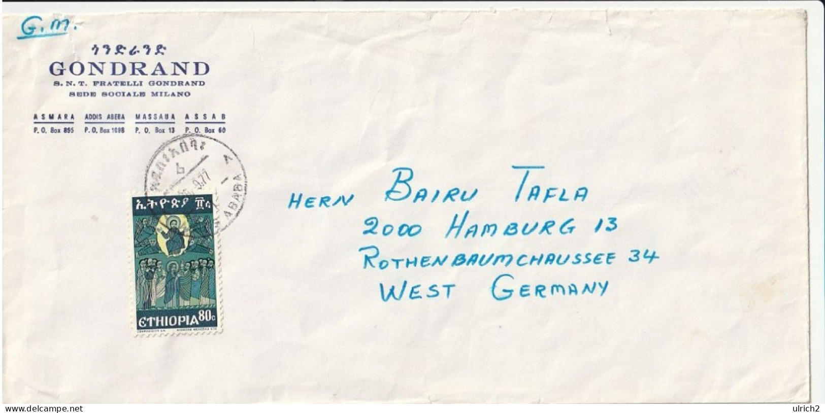 Äthiopien Ethiopia - Airmail Letter - Addis Ababa To Germany - 1977 (67346) - Etiopia