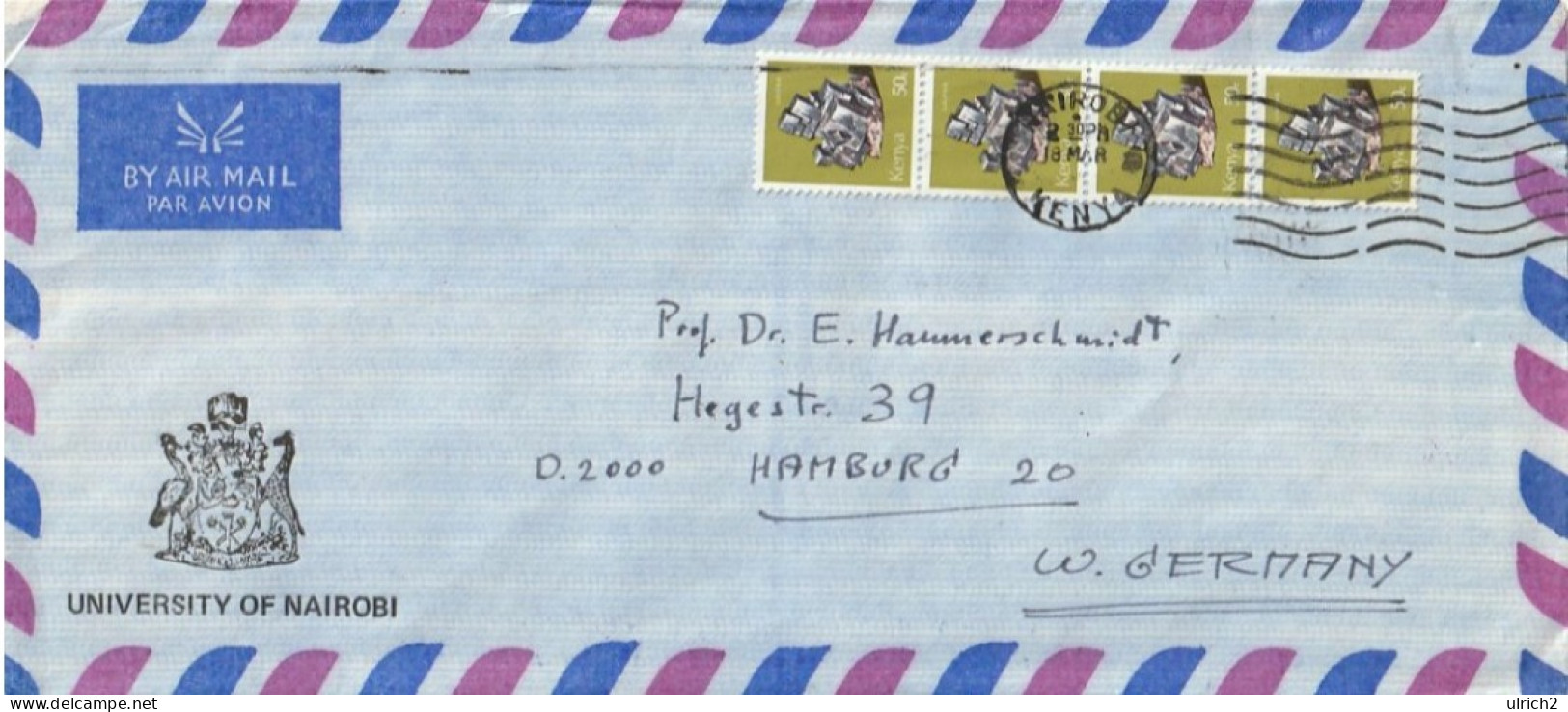 Kenya - Airmail Letter To Germany - University Of Nairobi - C. 1978 (67350) - Kenya (1963-...)