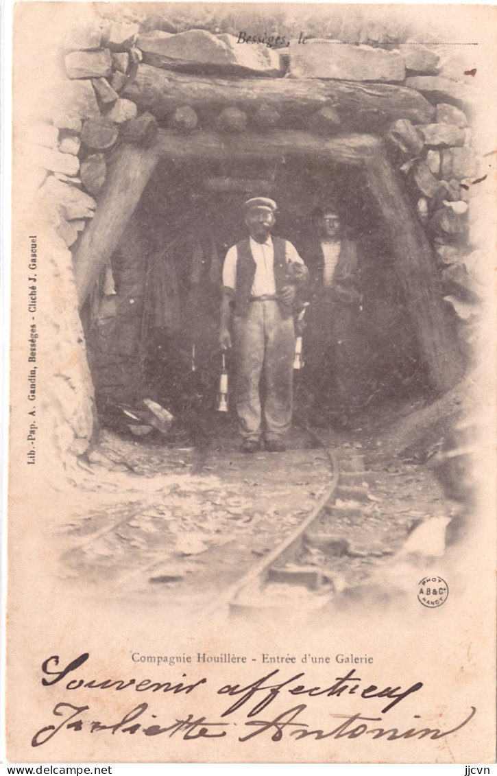 "/" - Gard - 30 - Bessèges - Mines - Houillères Du Bassin Des Cévennes - Compagnie - Entrée D' Une Galerie - Bessèges