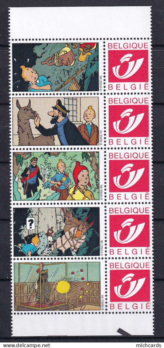 303 BELGIQUE Duo Stamp - TINTIN - Les 7 Boules De Cristal - Temple Du Soleil - Neuf ** (MNH) Sans Charniere - Philabédés (comics)