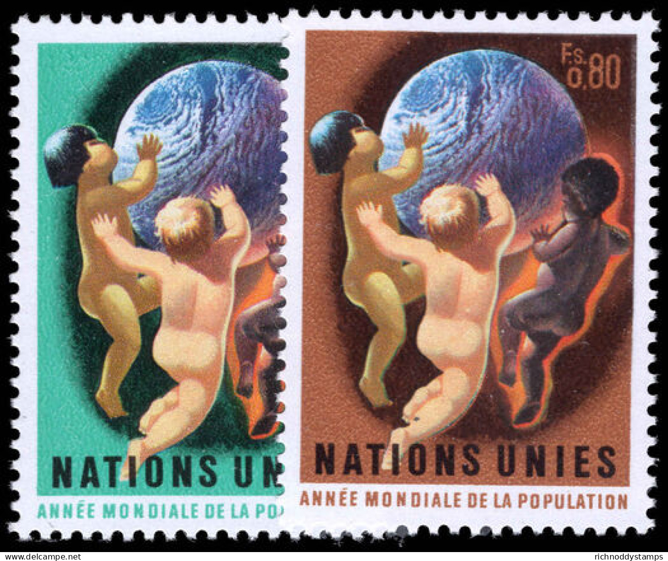 Geneva 1974 World Population Year Unmounted Mint. - Unused Stamps