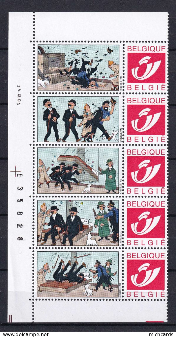 303 BELGIQUE Duo Stamp - TINTIN - Rackham Le Rouge + Bord De Feuille - Neuf **(MNH) Sans Charniere - Philabédés (fumetti)