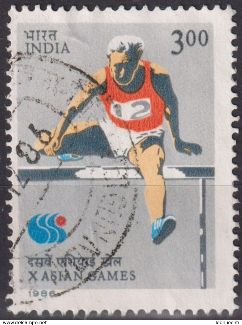 1986 Indien ° Mi:IN 1062, Sn:IN 1125, Yt:IN 877, Hurdling,10th Asian Games, Seoul, South Korea - Gebruikt