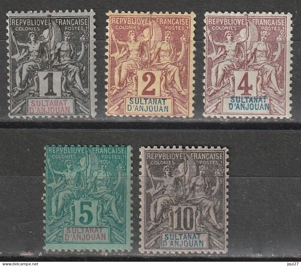 Anjouan N° 1 2 3 4 5 * - Unused Stamps