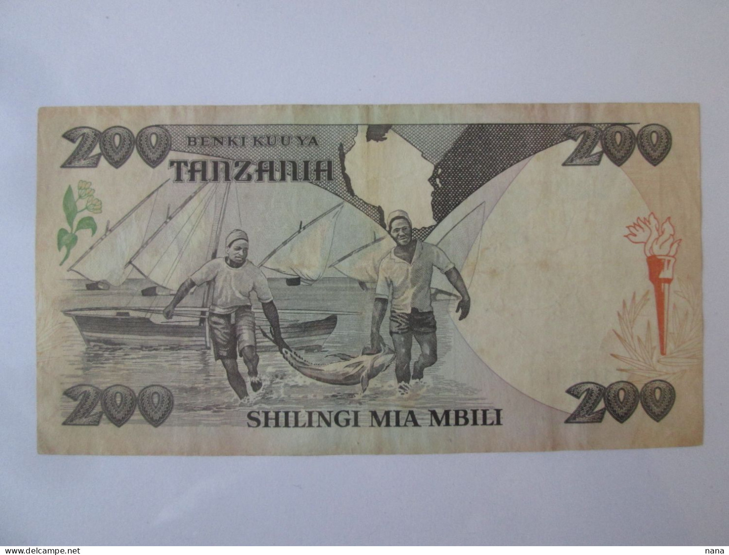 Rare Date! Tanzania 200 Shilingi 1986 Banknote,see Pictures - Tanzanie