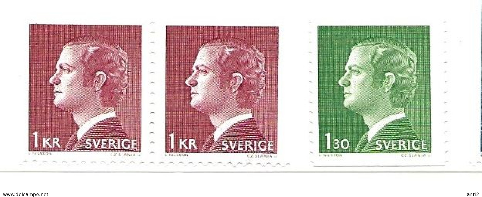 Sweden 1976  Carl Gustaf    1.30 And 1 Kr   Mi 935 + 1.k From Booklet  MNH(**) - Nuevos