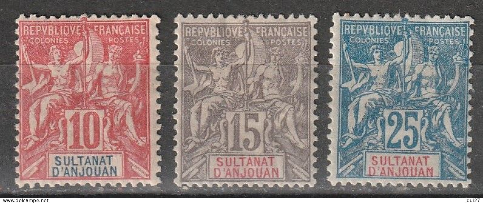 Anjouan N° 14 15 16 * - Unused Stamps