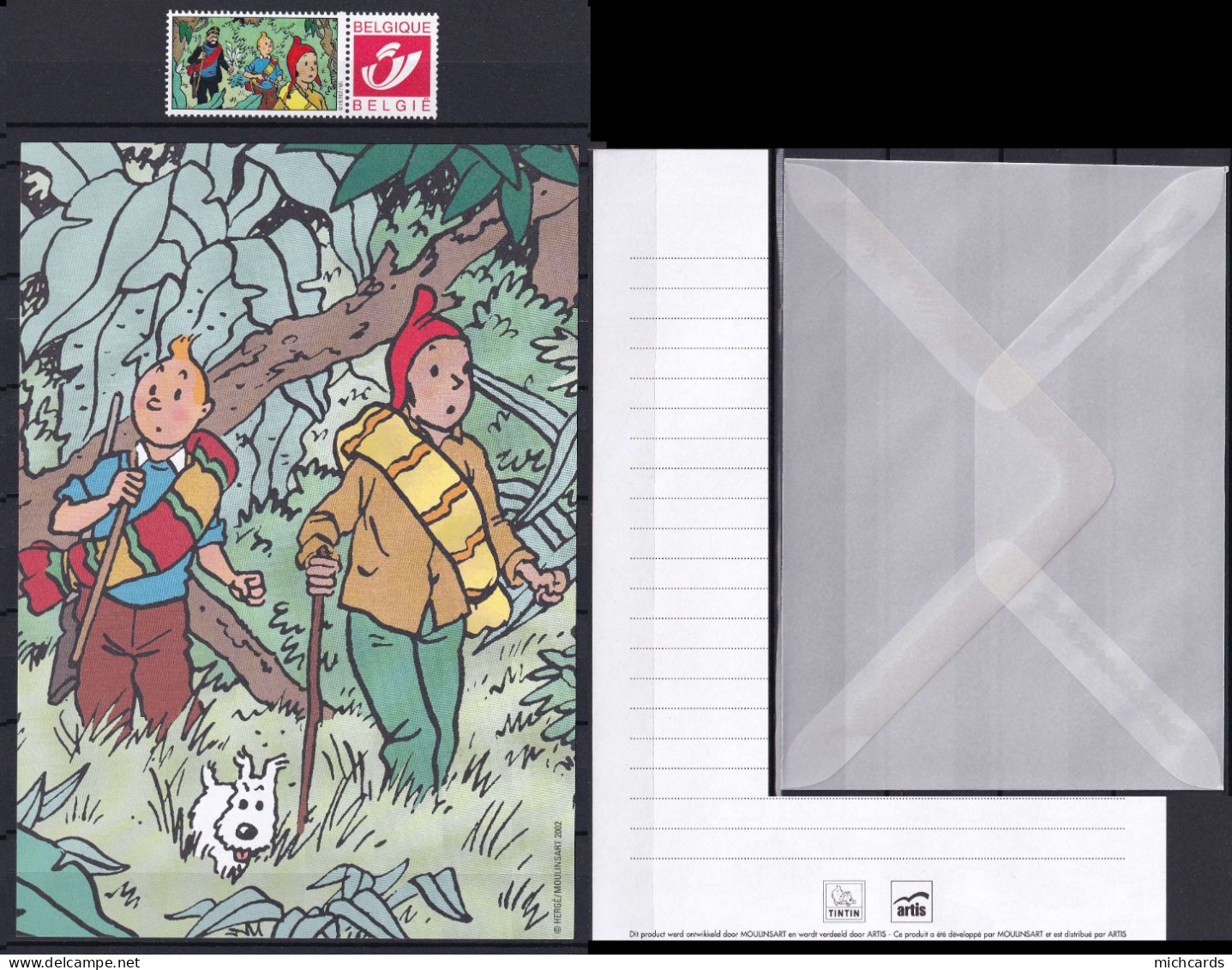 BELGIQUE Duo Stamp TINTIN + Set D'écriture - Neuf ** (MNH) Sans Trace De Charniere - Philabédés (comics)