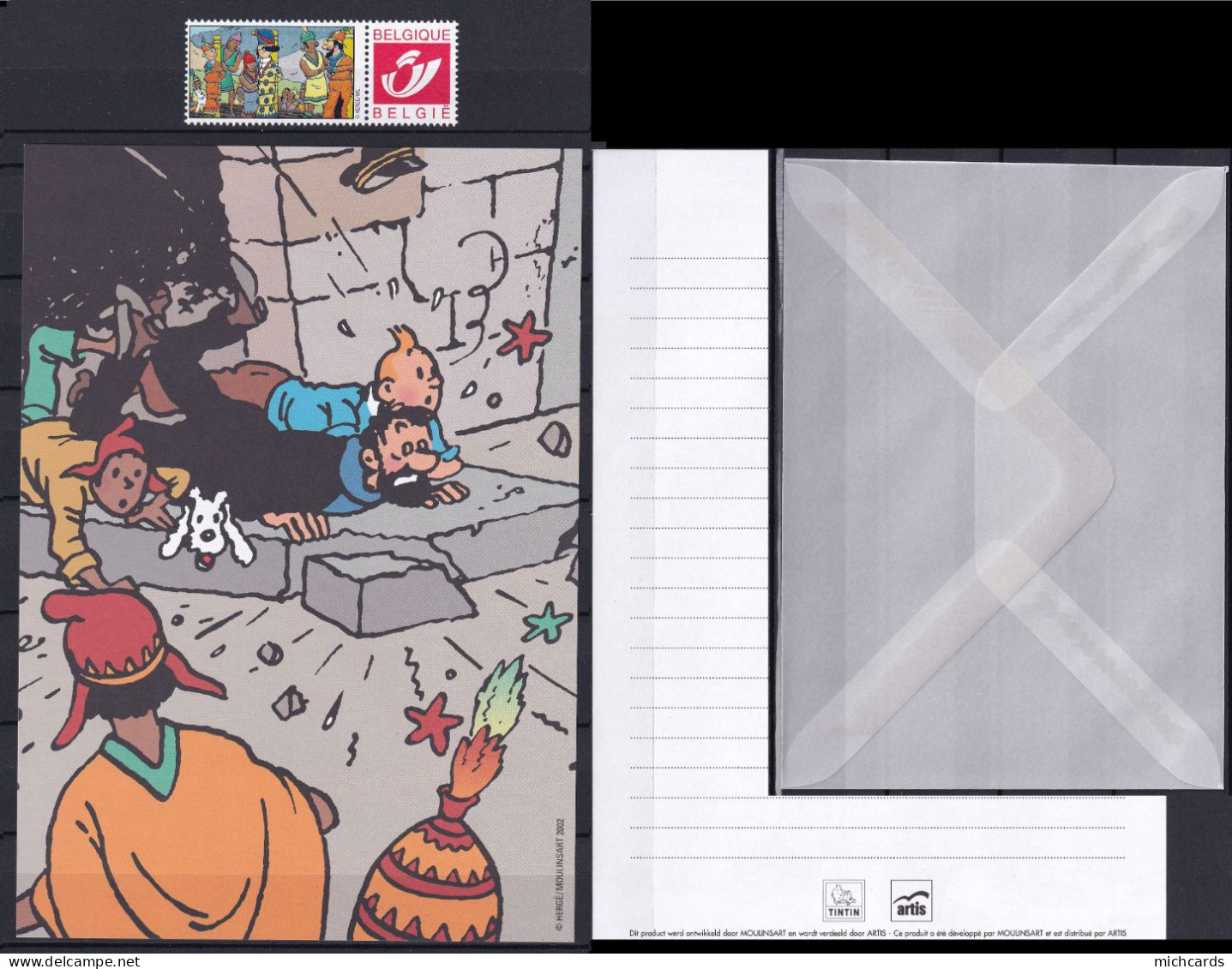 BELGIQUE Duo Stamp TINTIN + Set D'écriture - Neuf ** (MNH) Sans Trace De Charniere - Philabédés (comics)