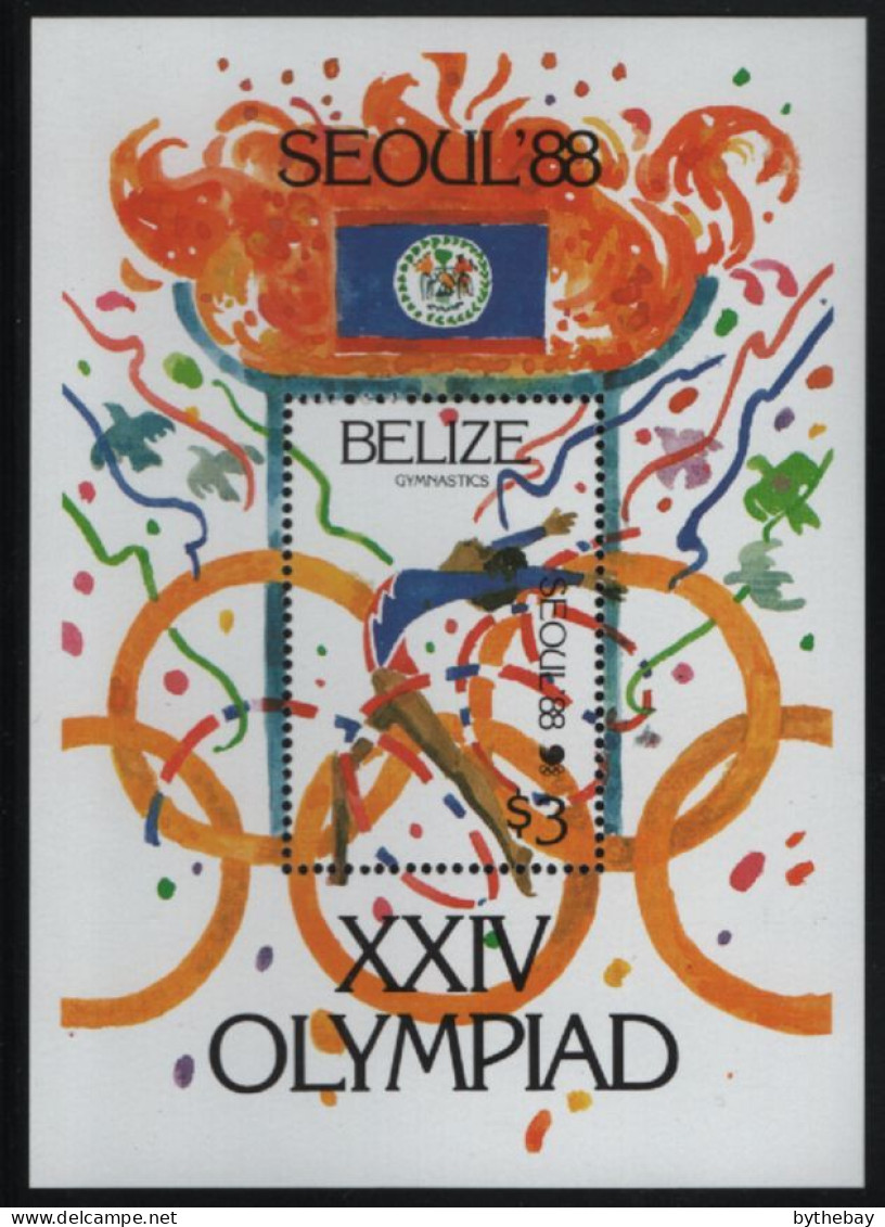 Belize 1988 MNH Sc 905 $3 Women's Gymnastics Seoul Olympics Sheet - Belize (1973-...)