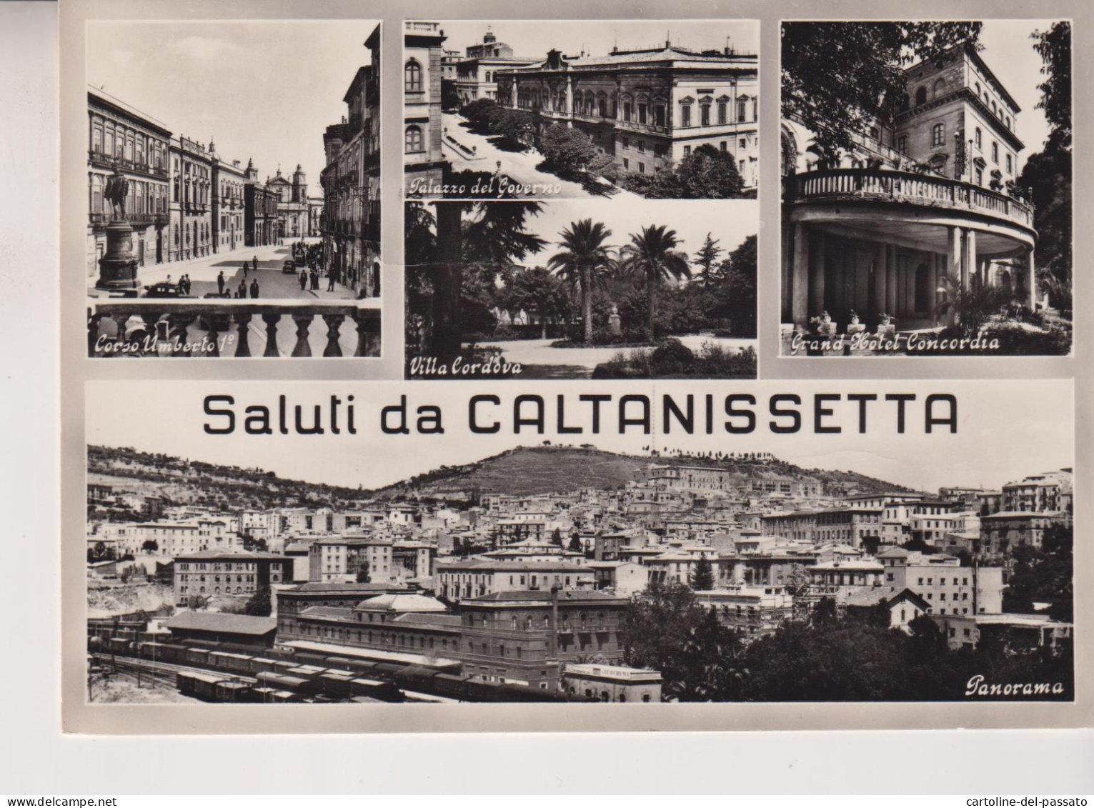 CALTANISSETTA SALUTI VEDUTE  VG  1955 - Caltanissetta