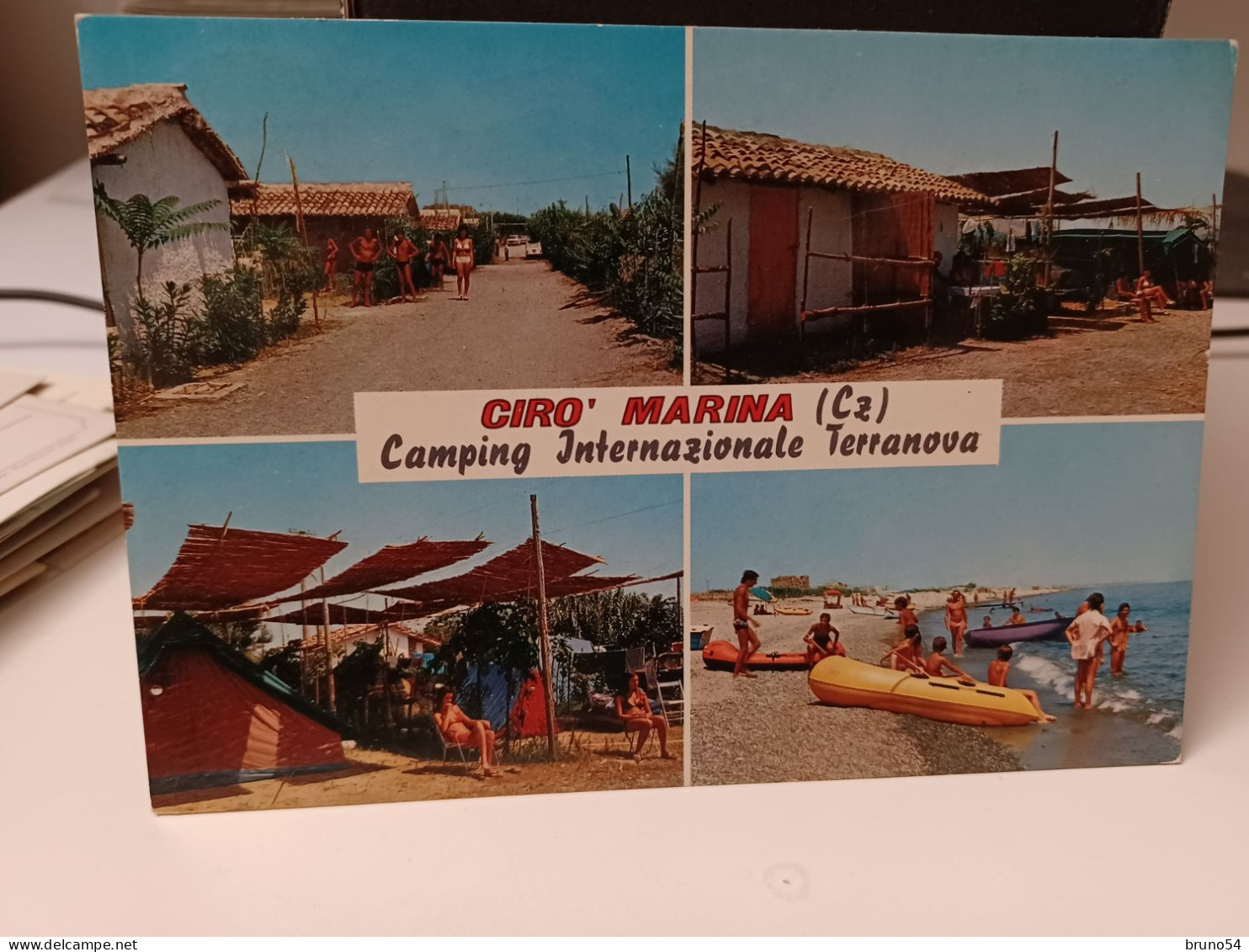 Cartolina Cirò Marina Provincia Crotone , Camping Internazionale Terranova 1974 - Crotone