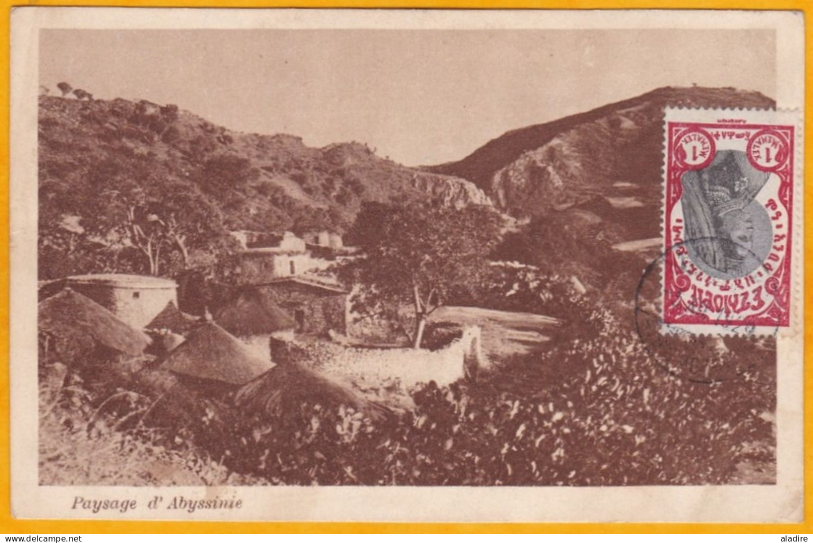 1929 - Carte Postale D' Addis Ababa Abeba, Ethiopie Vers Sèvres, France - Vue Paysage D'Abyssinie - Etiopia
