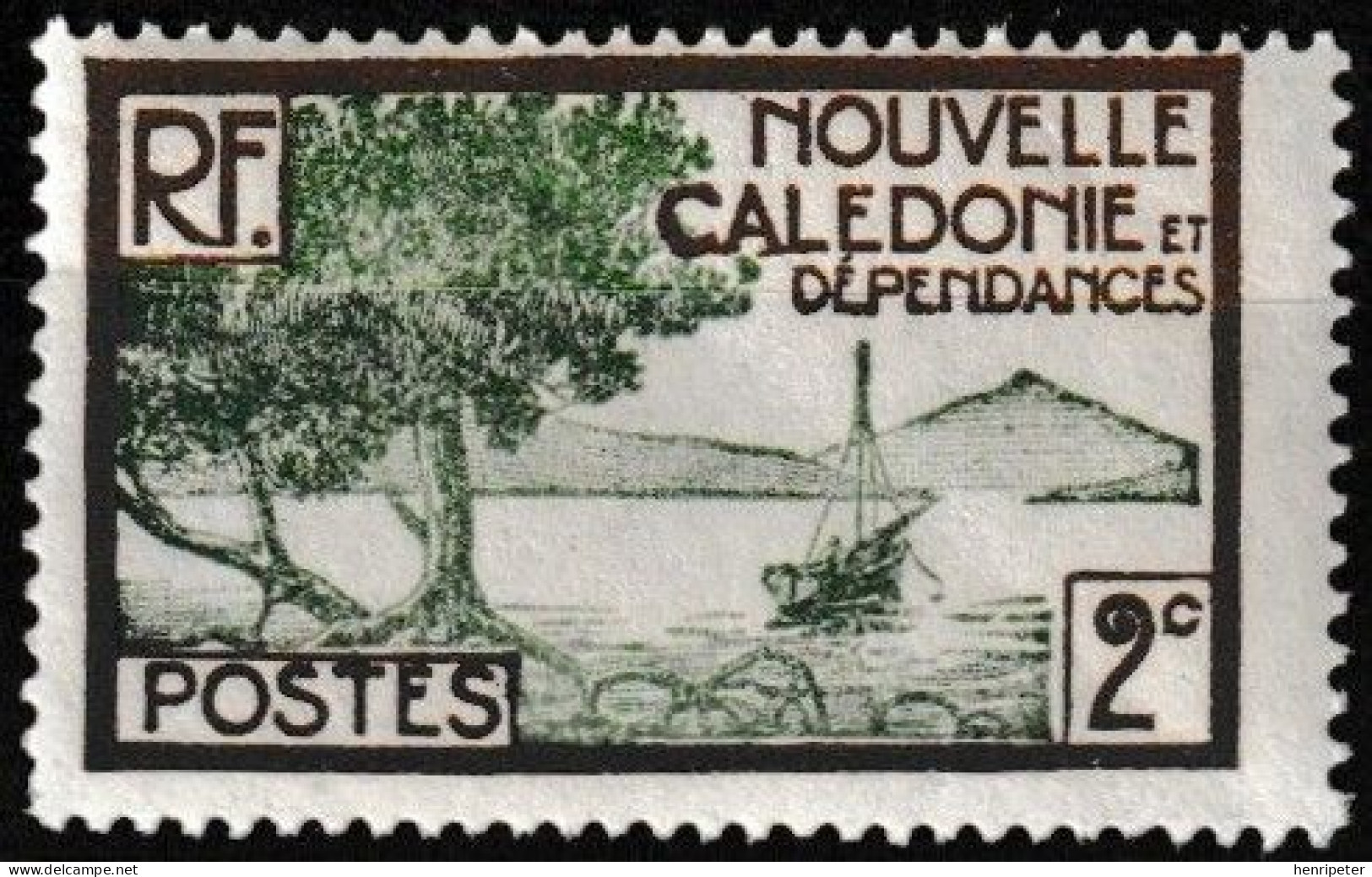 Timbre-poste Gommé Neuf** - Baie De La Pointe Des Palétuviers - N° 140 (Yvert) - Nouvelle-Calédonie Et Dépendances 1928 - Neufs