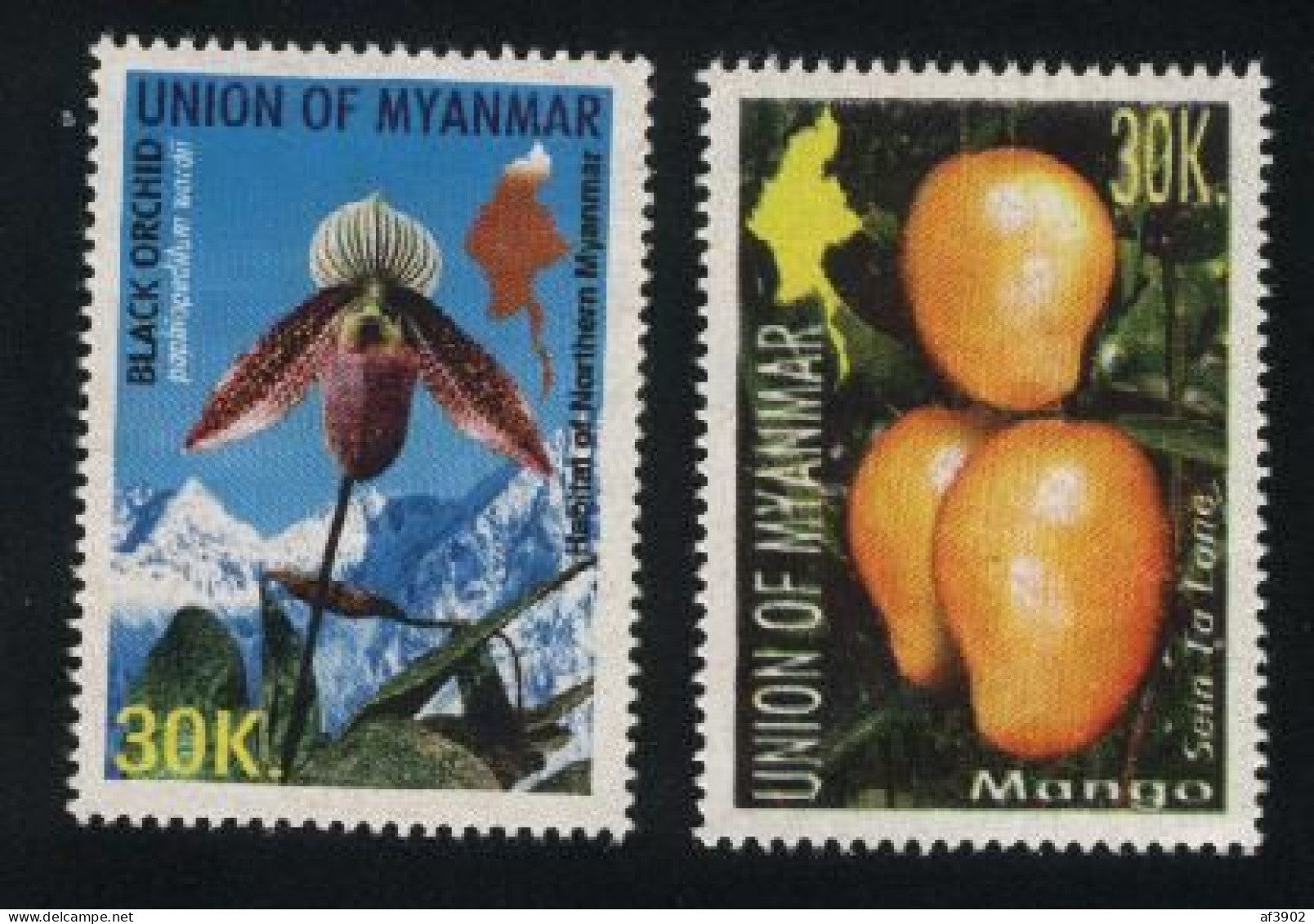 BURMA/MYANMAR STAMP 2003 ISSUED MANGO AND FLORAL COMPLETE SET, MNH - Myanmar (Birmanie 1948-...)