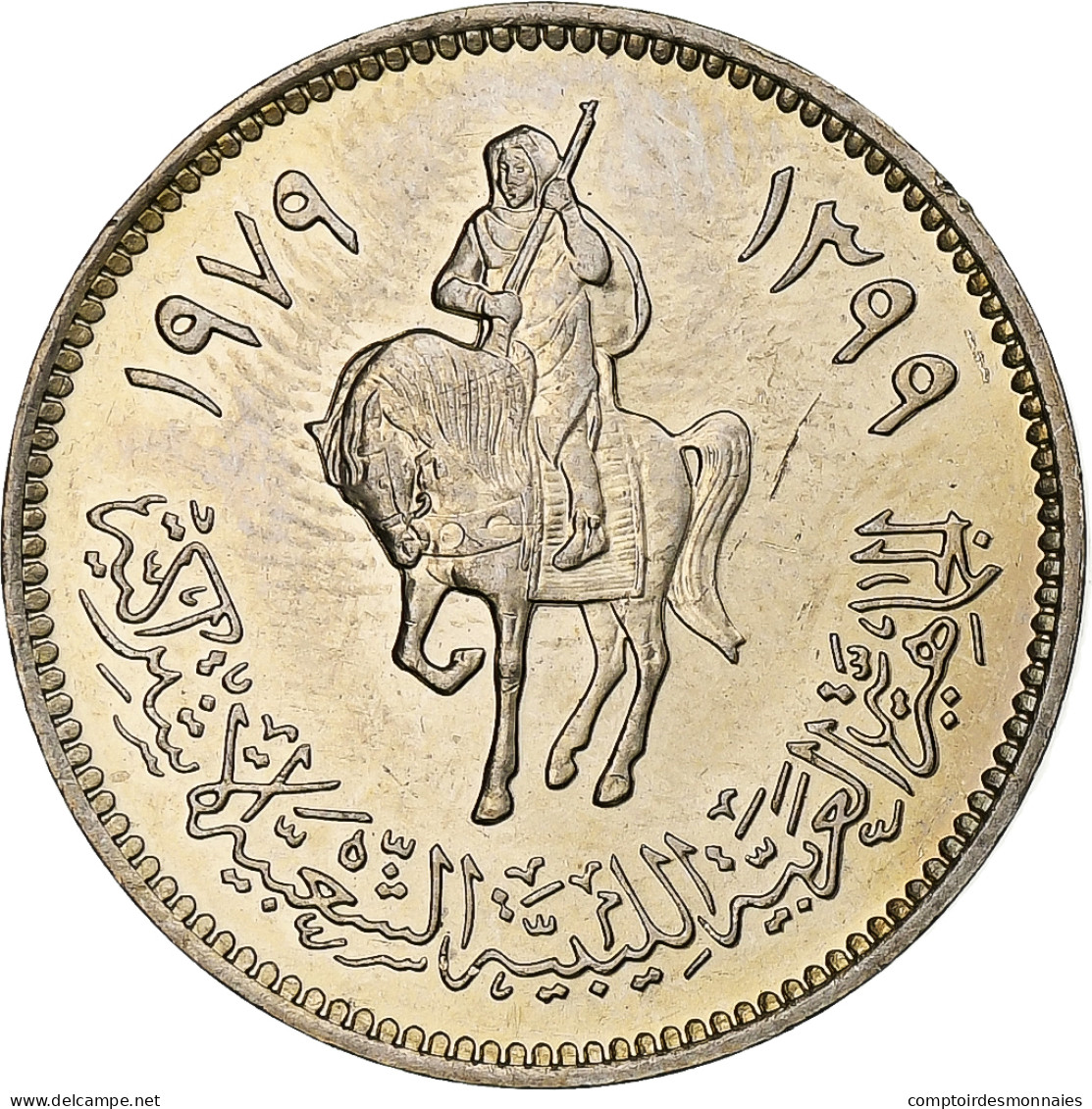 Libye, 20 Dirhams, 1979/AH1399, Copper-Nickel Clad Steel, SPL, KM:21 - Libia