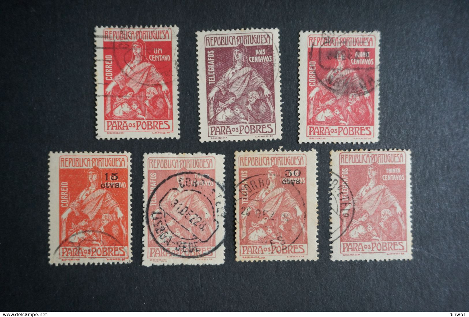 (T6) Portugal 1915/1925 - Postal Tax, For The Poors, Stamps Set - Used - Oblitérés