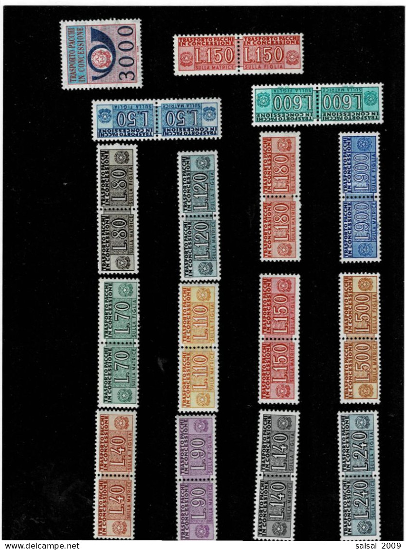 ITALIA REPUBBLICA ,"Pacchi In Concessione" ,10 Pezzi MNH ,qualita Splendida - Colis-concession