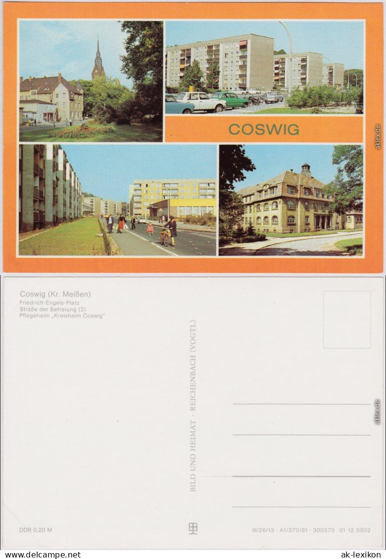 Coswig LK Meißen Friedrich-Engels-Platz, Straße Der Befreiung, Pflegeheim 1981 - Coswig