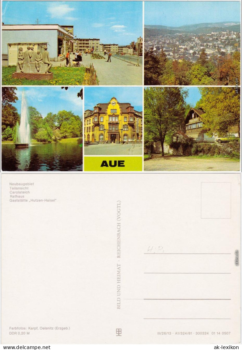 Aue (Erzgebirge) Neubaugebiet,   Carolateich,  Gaststätte "Hutzen-Haisel" 1981 - Aue