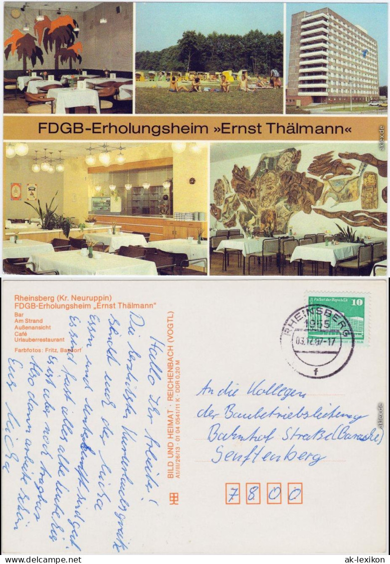 Rheinsberg FDGB-Erholungsheim "Ernst-Thälmann", Bar, Außen , Café, 1987 - Rheinsberg