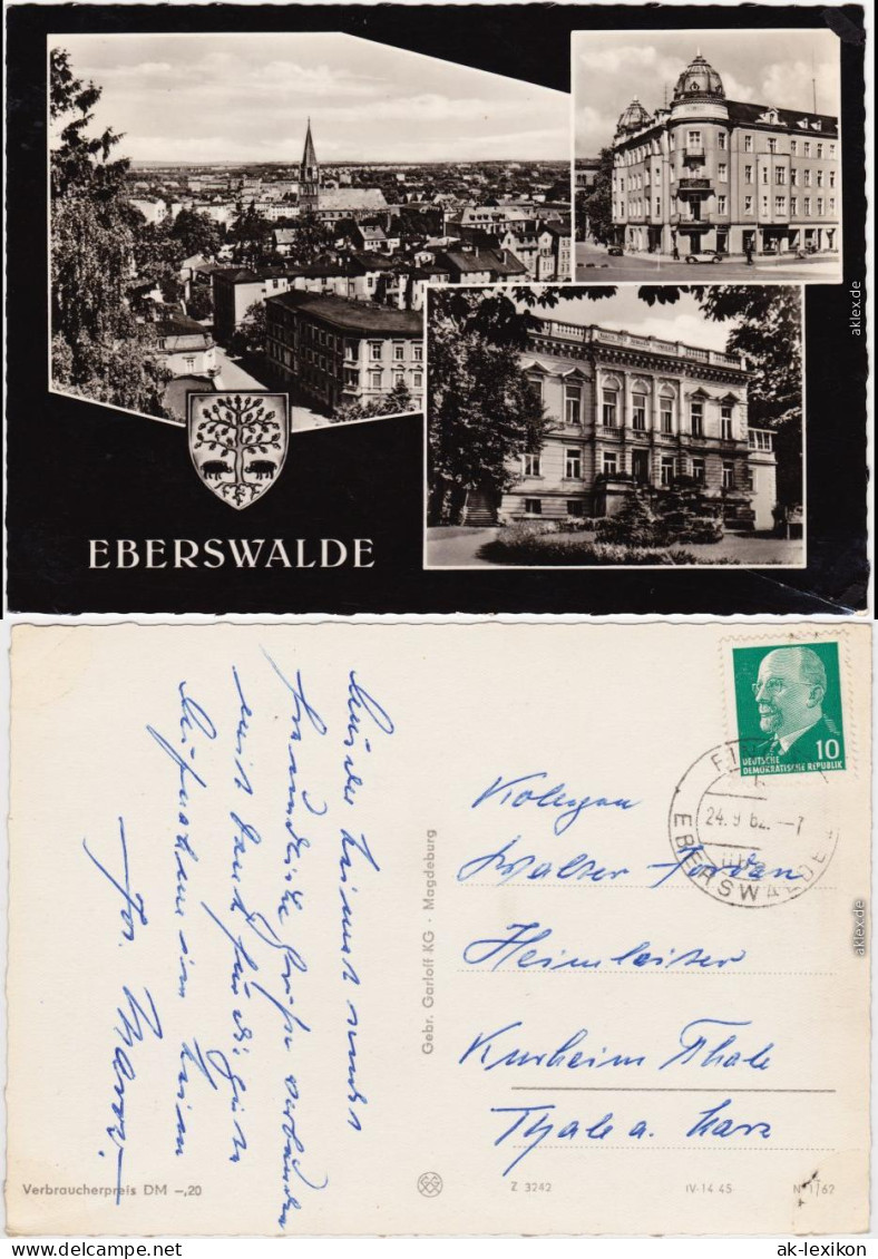 Foto Ansichtskarte 
Eberswalde Panorama-Ansichten 1962 - Eberswalde