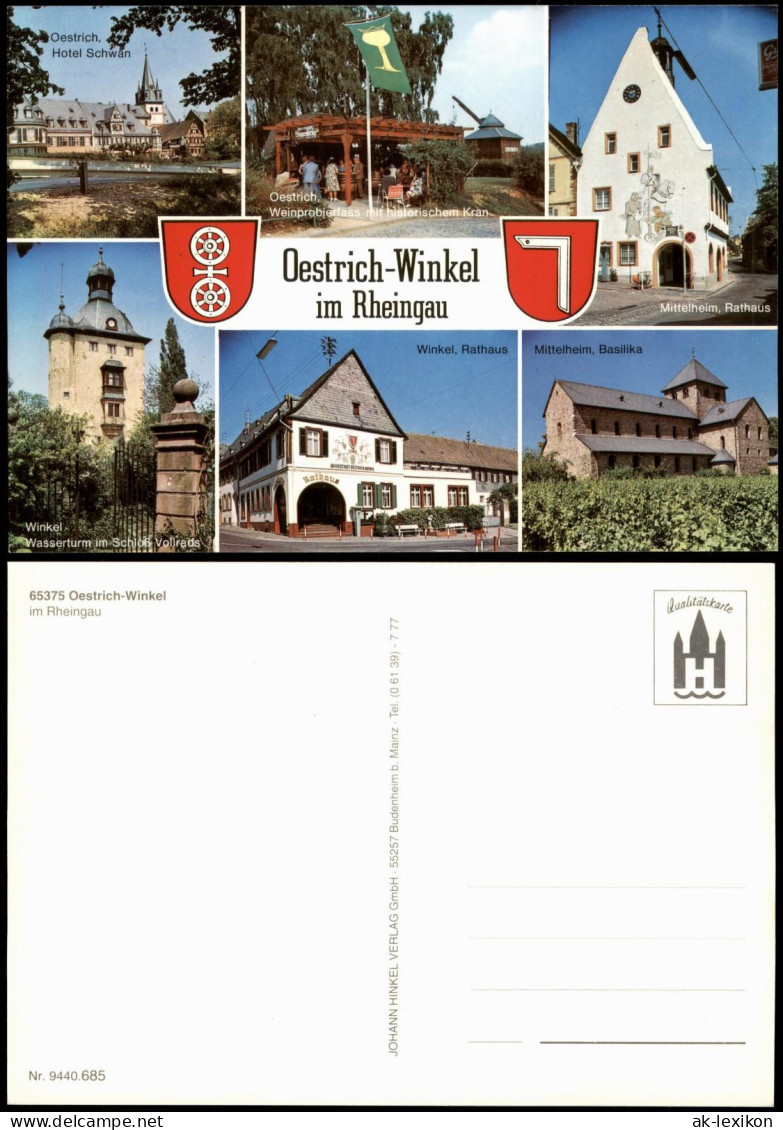 Oestrich-Winkel Mehrbild-AK Ortsansichten U.a. Rathaus, Hotel Schwan Uvm. 1980 - Oestrich-Winkel