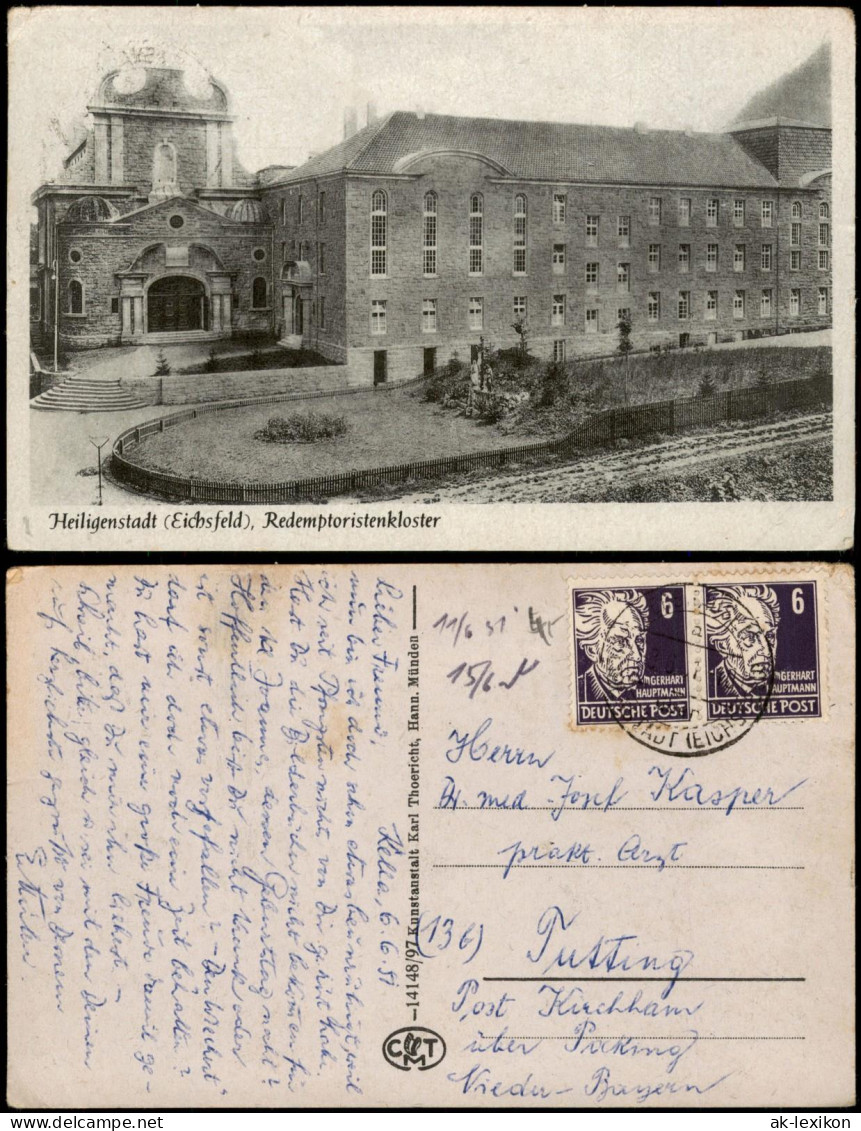 Ansichtskarte Heilbad Heiligenstadt Redemptoristenkloster 1952  Gel. Köpfe - Heiligenstadt