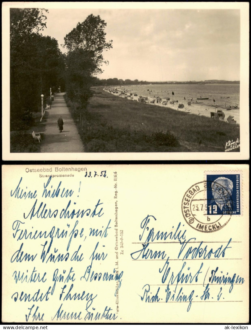 Ansichtskarte Boltenhagen Strandpromenade 1952 - Boltenhagen
