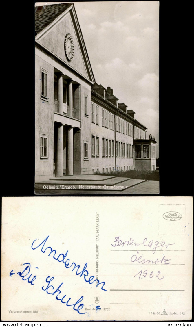 Ansichtskarte Oelsnitz (Erzgebirge) Neue Schule 1956 - Oelsnitz I. Erzgeb.