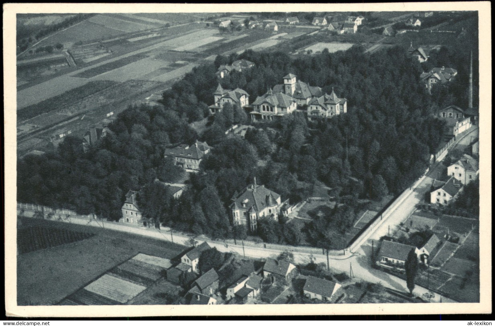 Ansichtskarte Coswig (Sachsen) Luftbild Heilstätte 1928 - Coswig