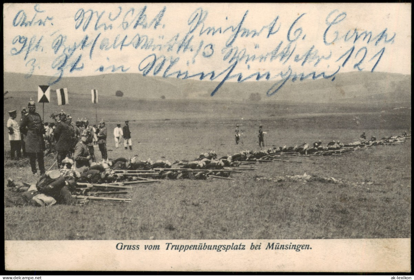 Münsingen (Württemberg) Truppenübungsplatz Soldaten Bei Schieß-Übung 1910 - Münsingen