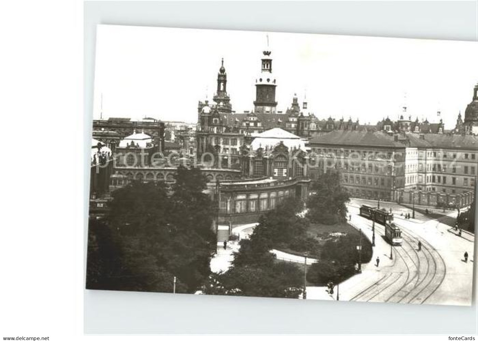 72232106 Strassenbahn Dresden Sophienstrasse Zwinger Taschenbergpalais   - Strassenbahnen