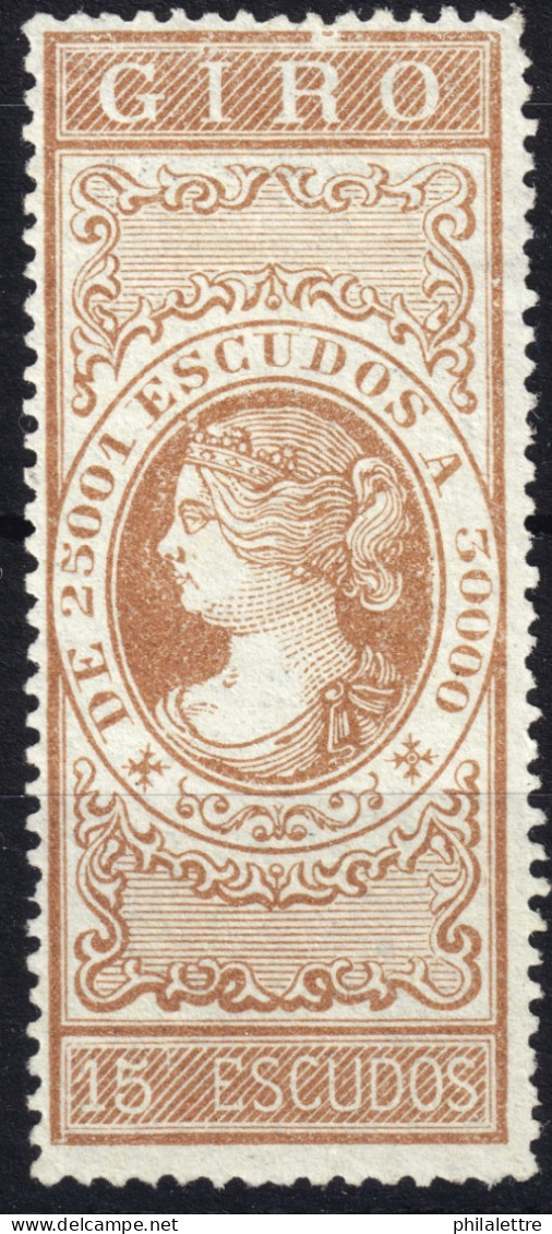 ESPAGNE / ESPANA / SPAIN - 1867 - SELLOS PARA GIRO Ed.40 15Esc. - Nuevo Sin Goma - Revenue Stamps