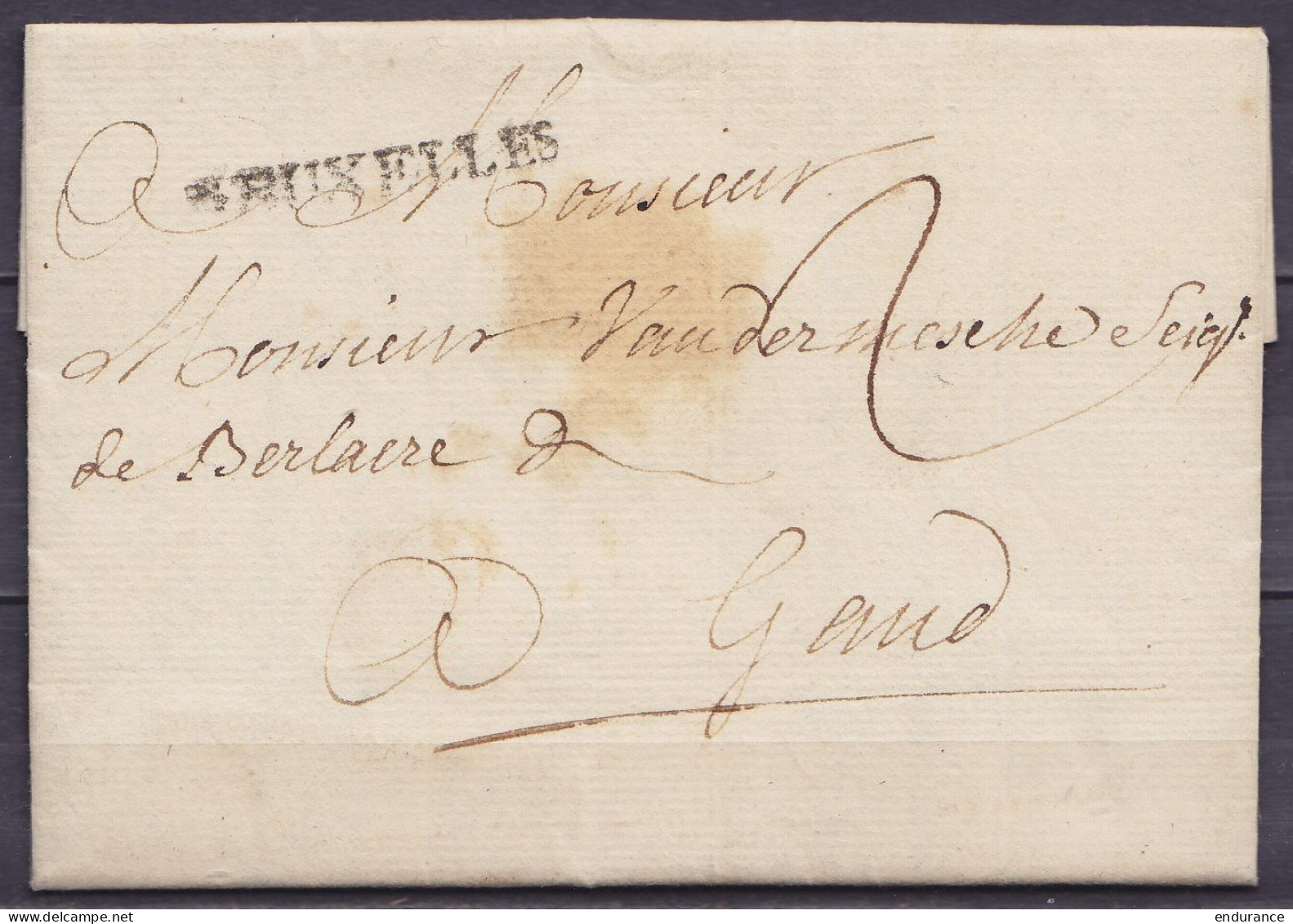 L. Datée 15 Mai 1768 De BRUXELLES Pour GAND - Griffe "BRUXELLES" - Port "2" - 1714-1794 (Oostenrijkse Nederlanden)