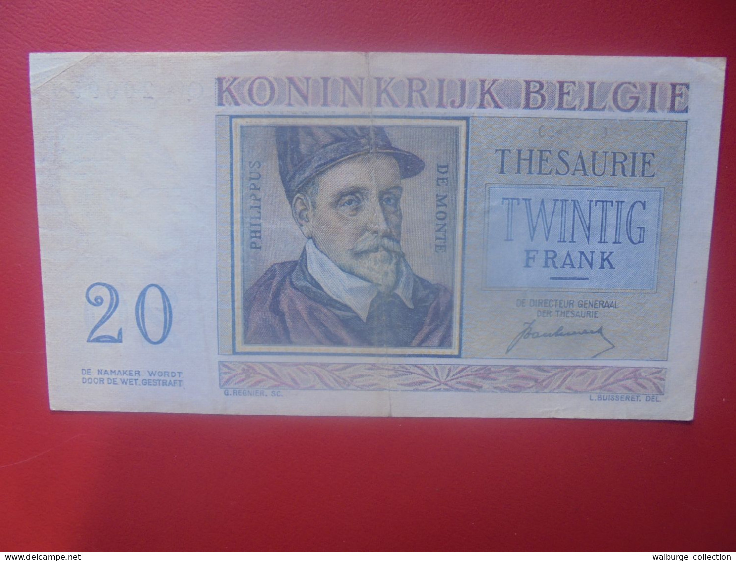 BELGIQUE 20 FRANCS 1950 (Date+rare) Circuler (B.32) - 20 Francs