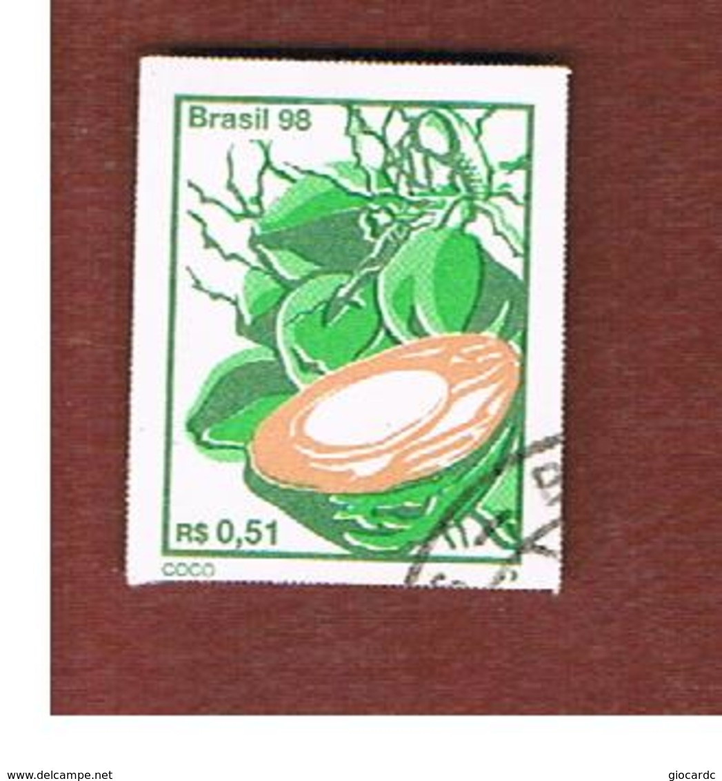 BRASILE (BRAZIL) -  MI 2968  - 1998 FRUITS: COCONUT (INPERFORATED)      - USED° - Oblitérés