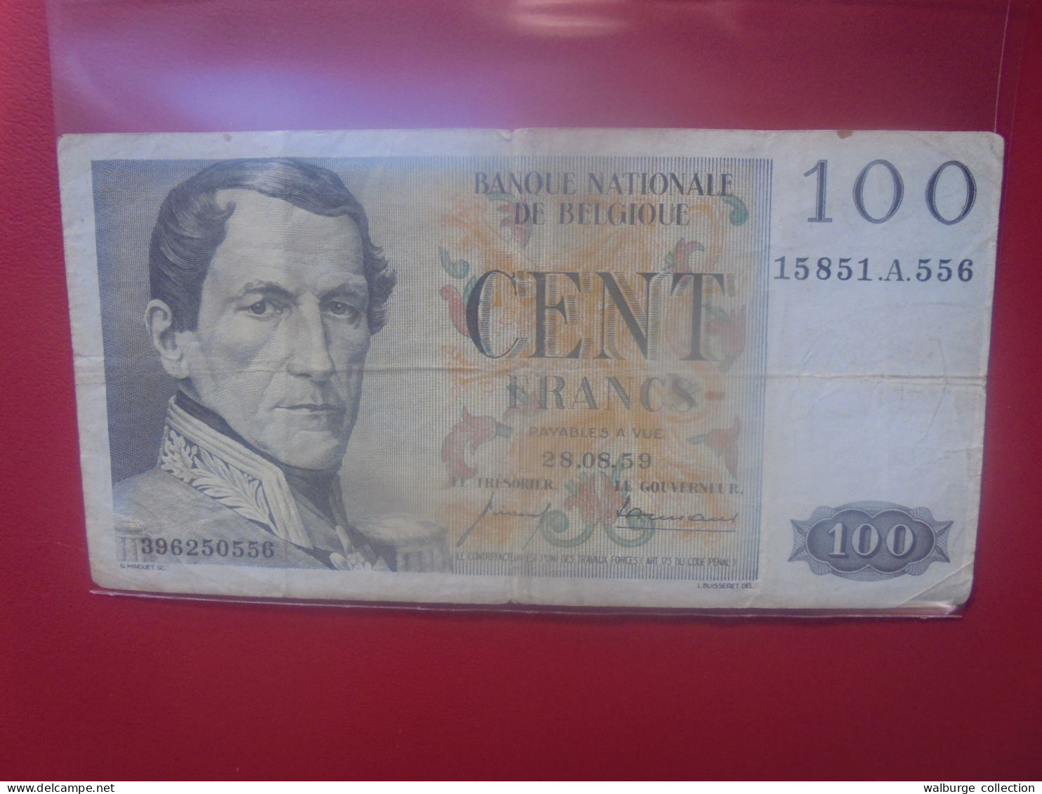BELGIQUE 100 FRANCS 1959 Circuler (B.32) - 100 Francs
