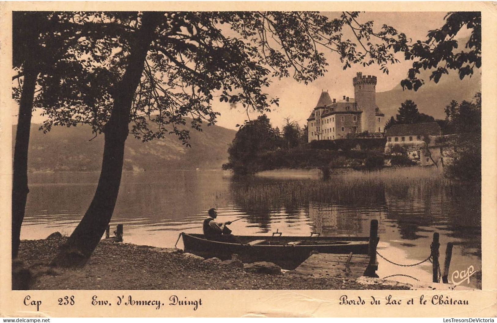 FRANCE - Environs D' Annecy - Duingt - Bords Du Lac Et Le Château - Barque - Carte Postale Ancienne - Annecy