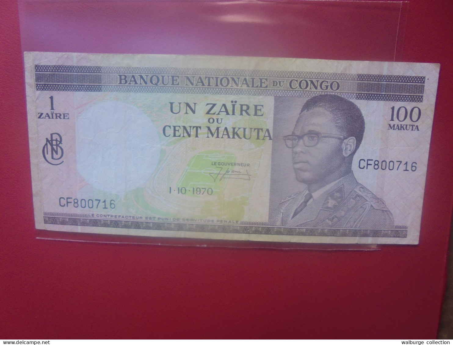 CONGO 1 ZAIRE Ou 100 MAKUTA 1970 Circuler (B.32) - République Démocratique Du Congo & Zaïre