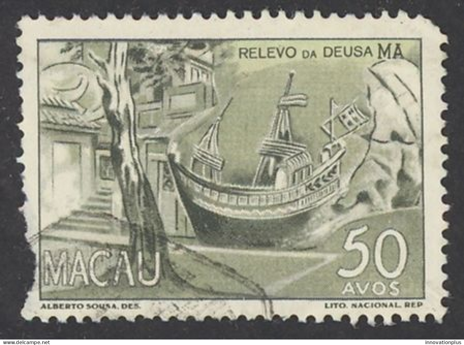 Macau Sc# 331 CULL (clipped) 1948 50a Definitive - Nuevos