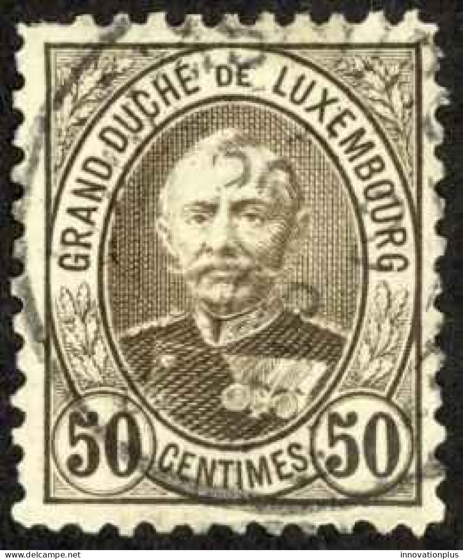 Luxembourg Sc# 66 Used (a) 1893 50c Grand Duke Adolphe - 1891 Adolphe De Face